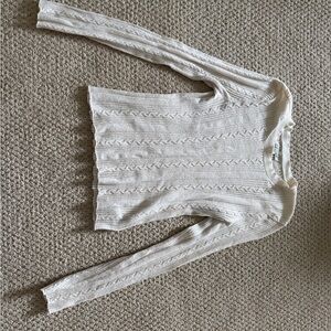 Cream/Off-white AE Cable Knit Sweater